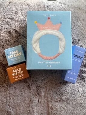 NIP I Dew Care Pink Tiara Headband + Skincare Bundle